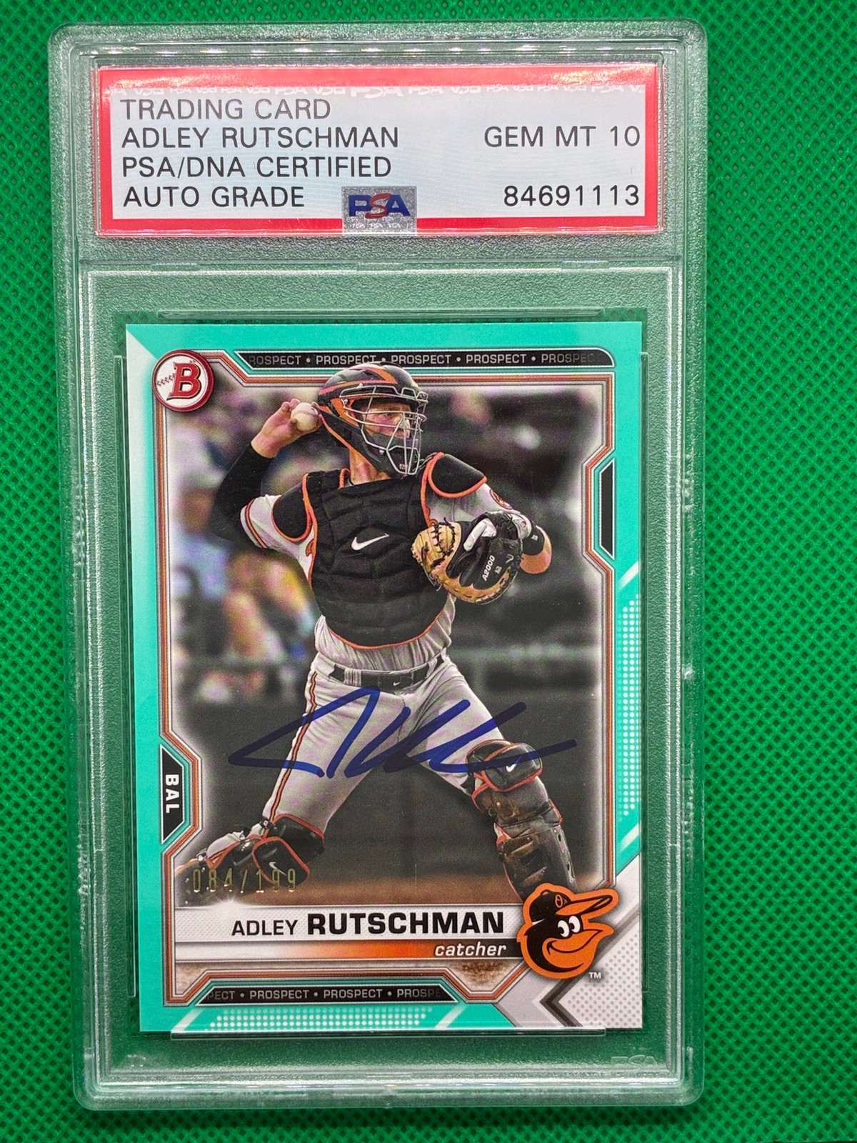2021 Bowman Draft Adley Rutschman Auto Sky Blue /199 #BD-31