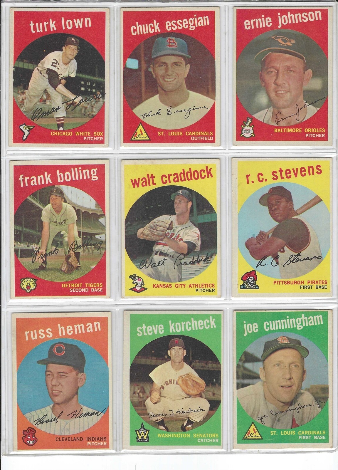 1959 TOPPS BASEBALL CARD SINGLES (205-323) $1.50+ w/ discount