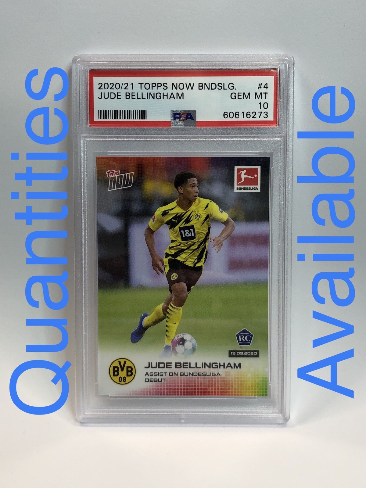2020 Topps Now Bundesliga RC #4 Jude Bellingham Rookie(1st Card Ever XRC) PSA 10