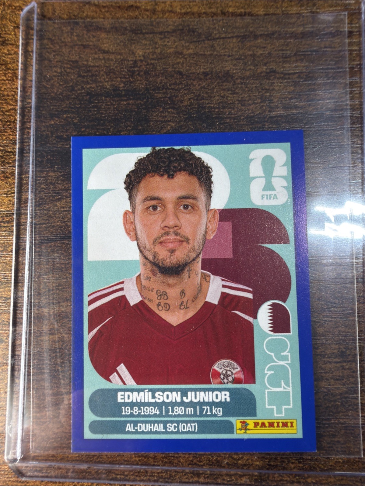 2026 Panini FIFA World Cup Edmilson Junior Sticker QAT 17 – Blue Parallel