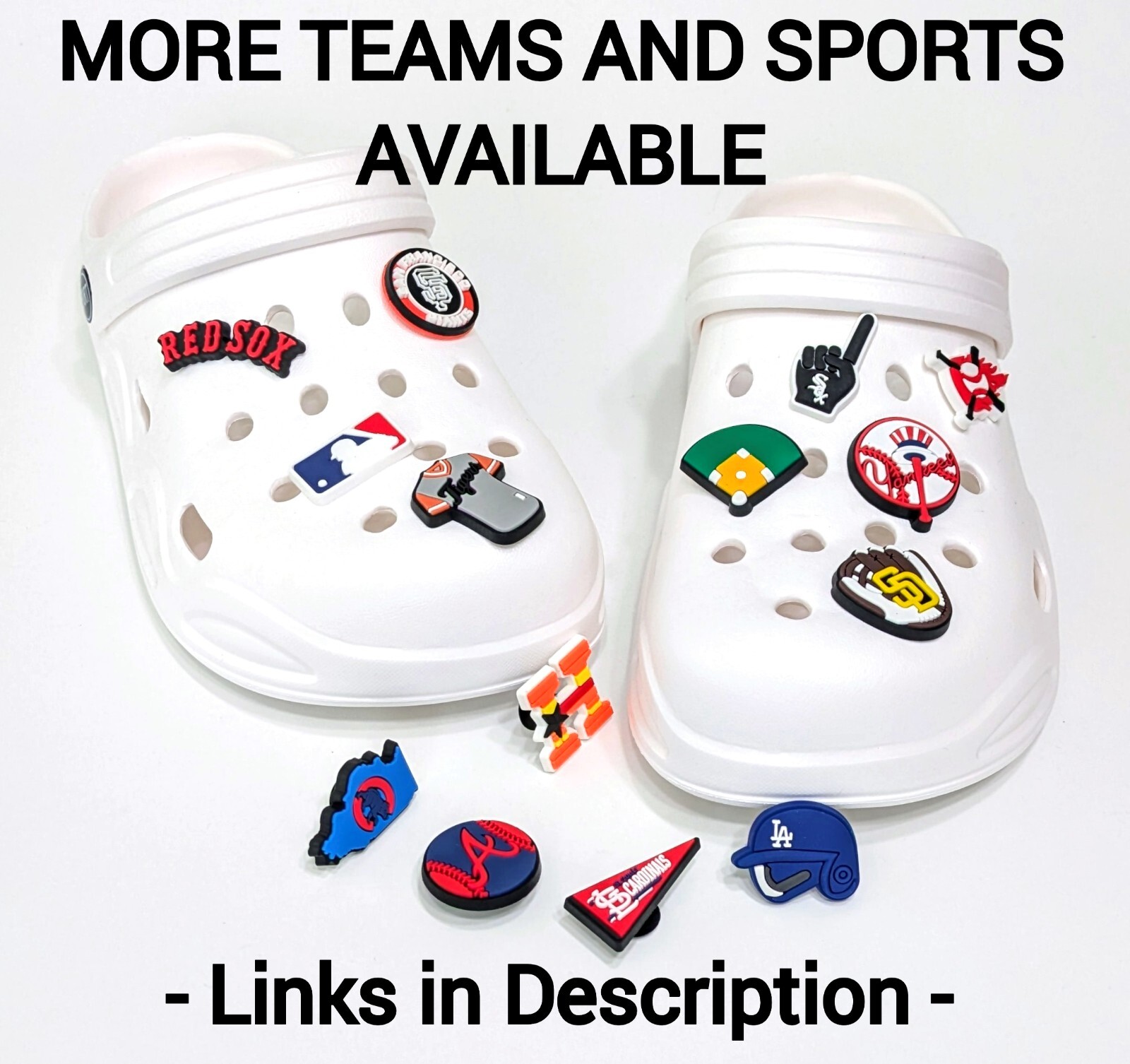 ATLANTA BRAVES SHOE CHARMS (14pcs) Baseball Cool Gift Accessories Set Lot