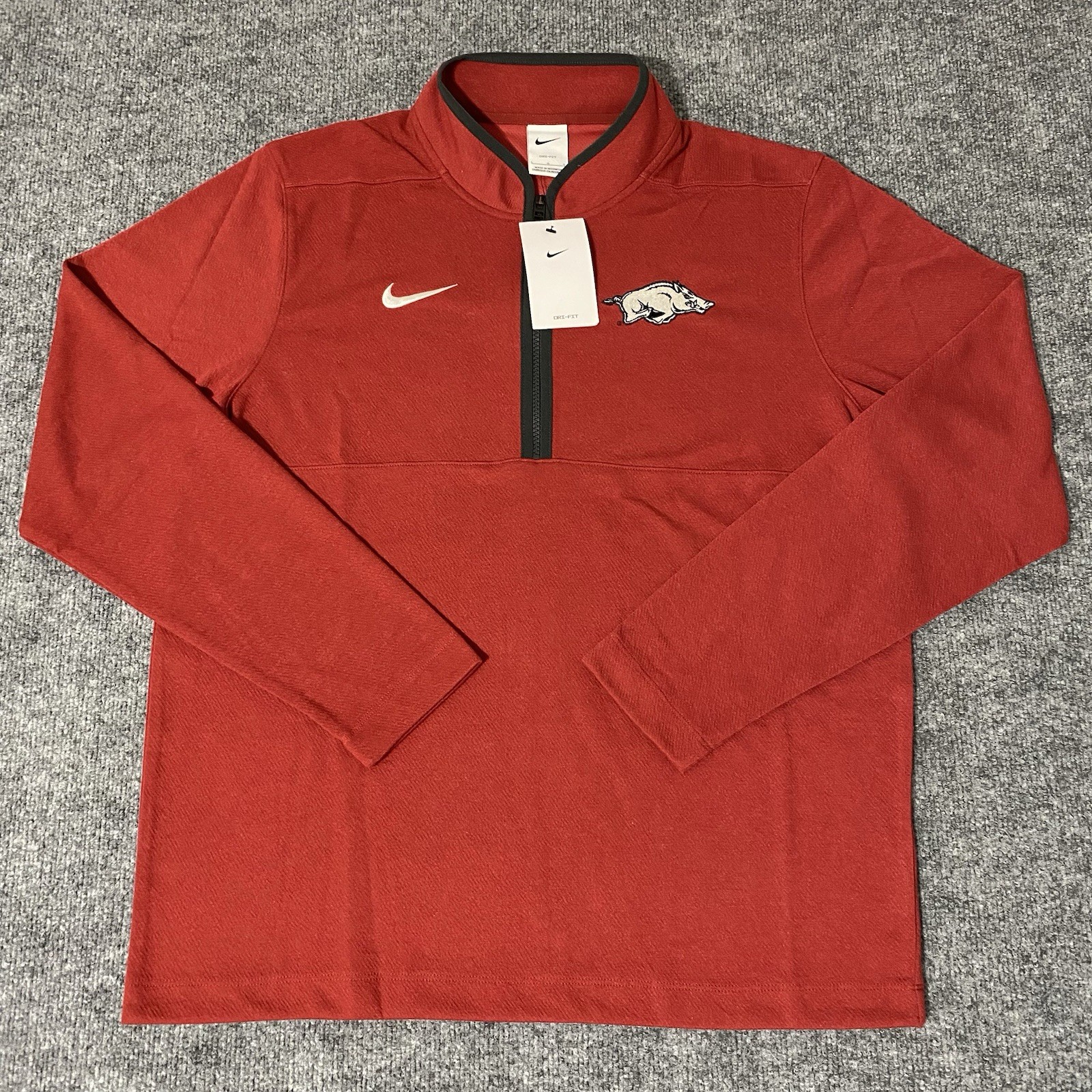 Nike Arkansas Razorbacks Mens Large 1/4 Zip Victory Dri-Fit Pullover NWT