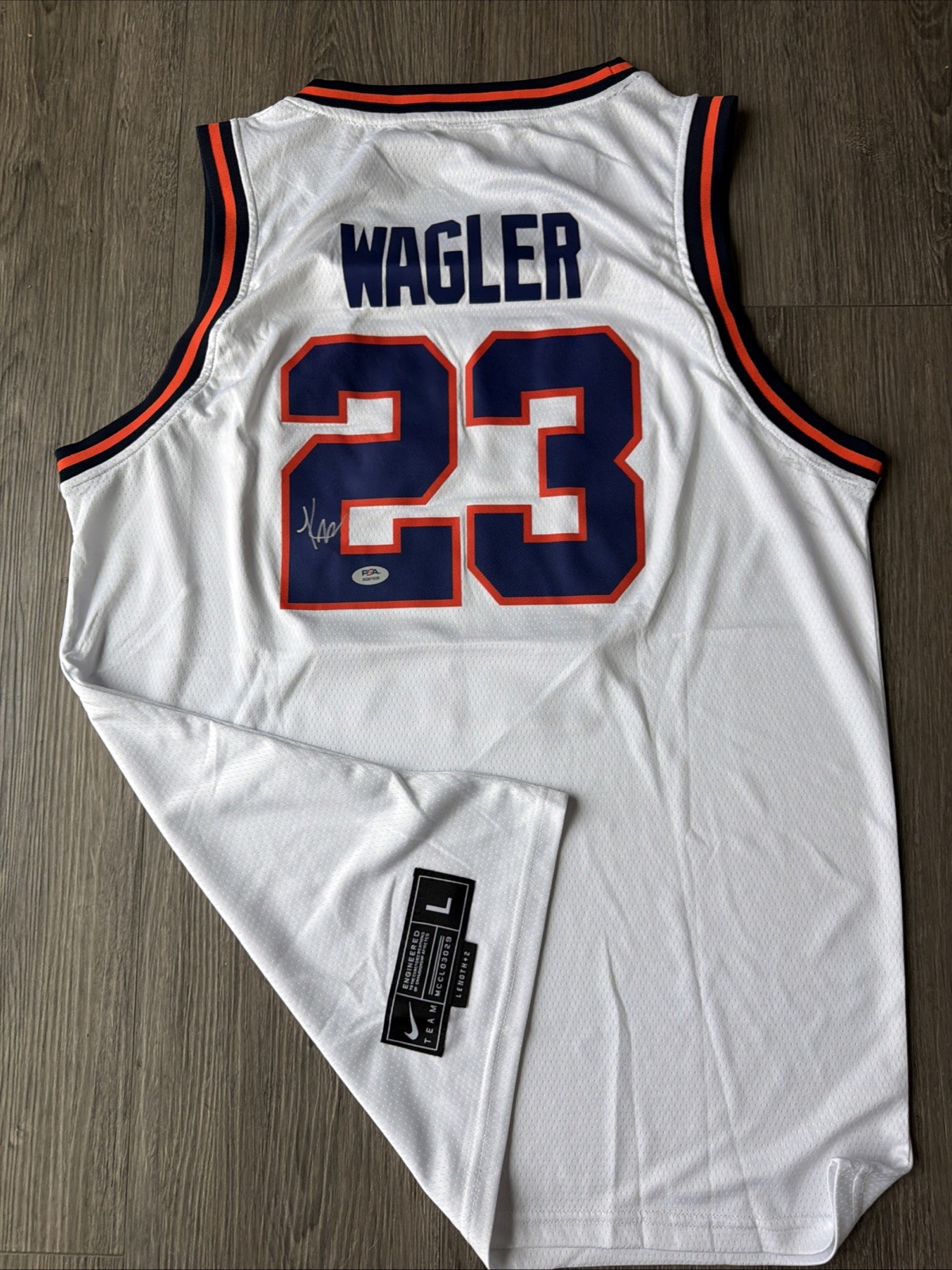 Keaton Wagler Illinois Fighting Illini Autograph Signed Jersey! Psa Coa