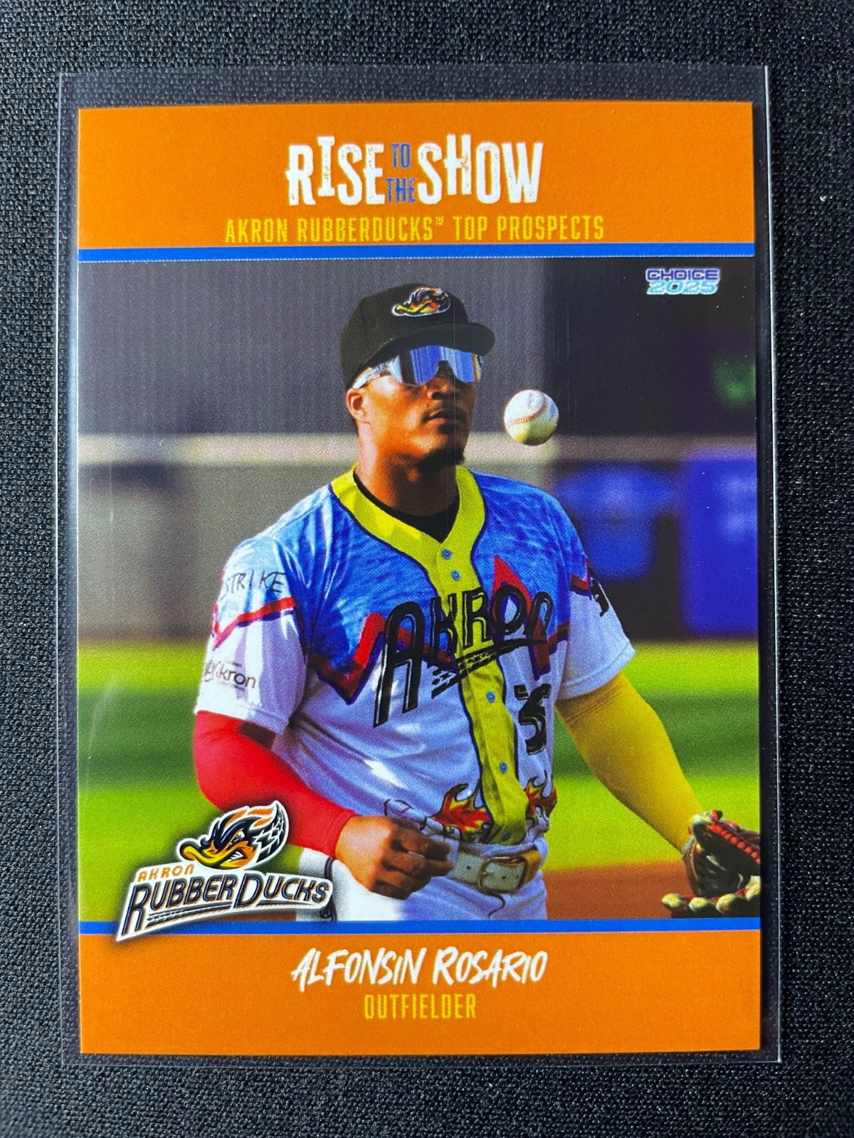 2025 Choice Akron RubberDucks Top Prospects Guardians Alfonsin Rosario 500 MADE!