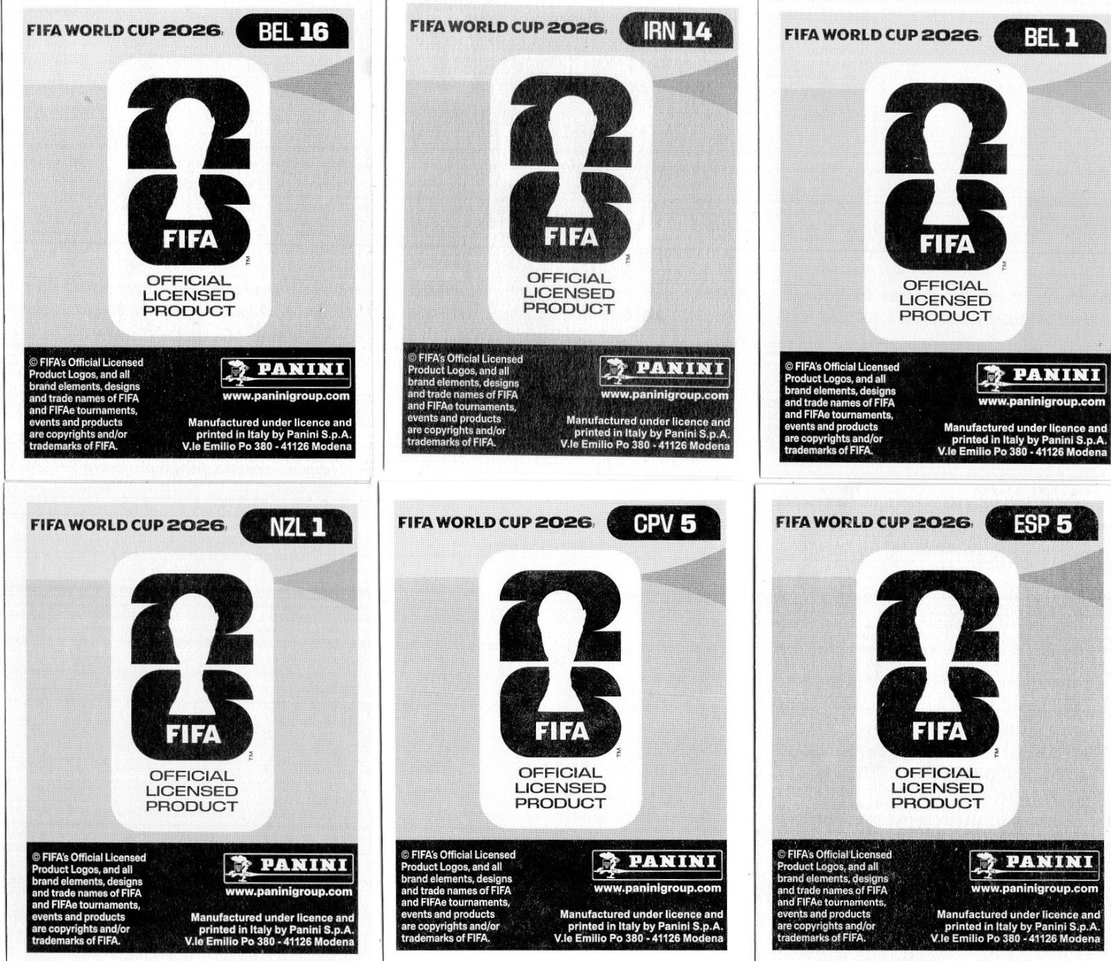 2026 Panini World Cup Stickers – Base Parallel & Foil – Groups E F G H – U Pick!