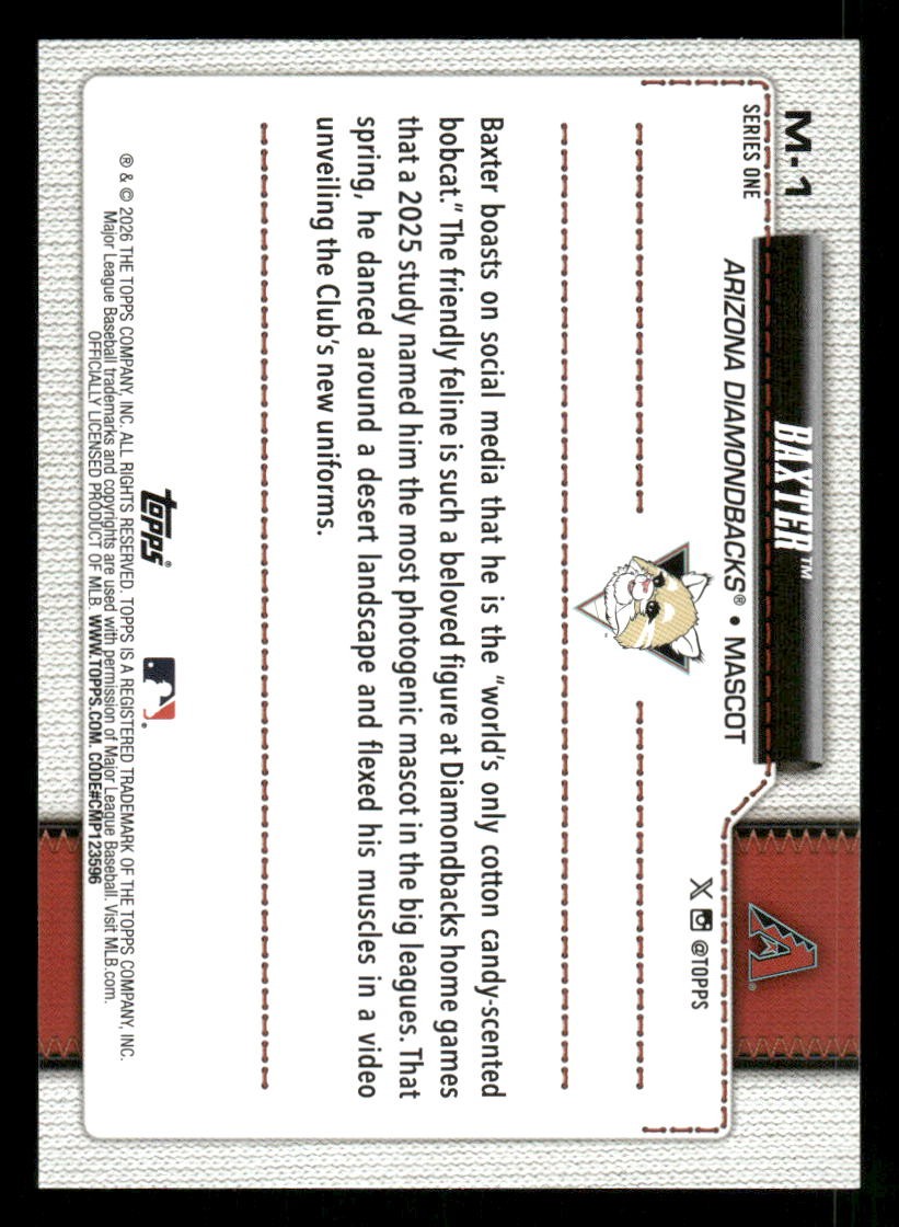 2026 Topps #M-1 Baxter Mascots INSERT RANGERS