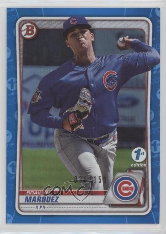 2020 Bowman 1st Edition Blue Foil 38/150 Brailyn Marquez #BFE-49 0ms5