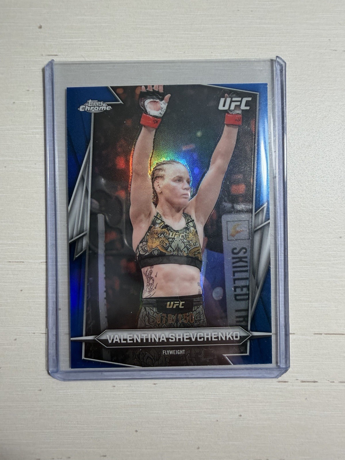 2026 UFC Topps Chrome Valentina Shevchenko Blue Refractor #3 78/150