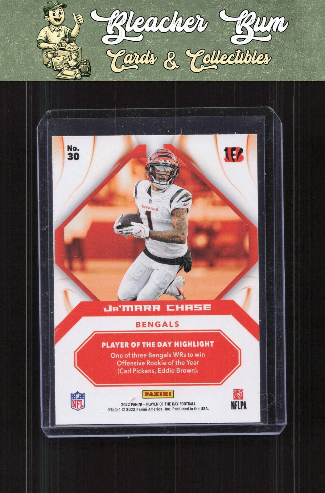 2022 Panini NFL Player of the Day 30 Ja’Marr Chase Red #/99
