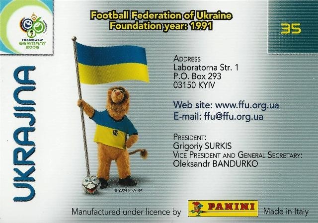 2006 Panini World Cup Germany ’06 – Team Cards (26 – 36)