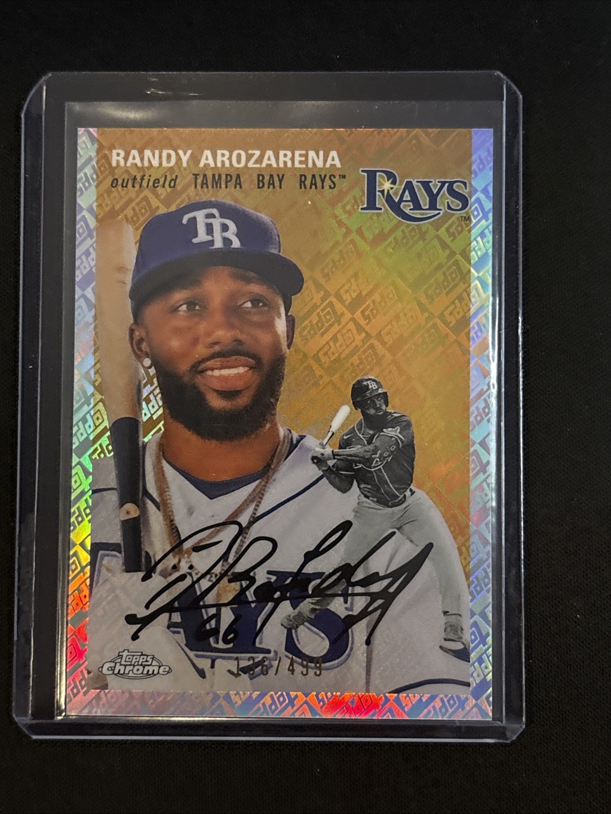 🔥Randy Arozarena 2023 Topps Chrome Platinum Anniversary #340 Logo 136/499