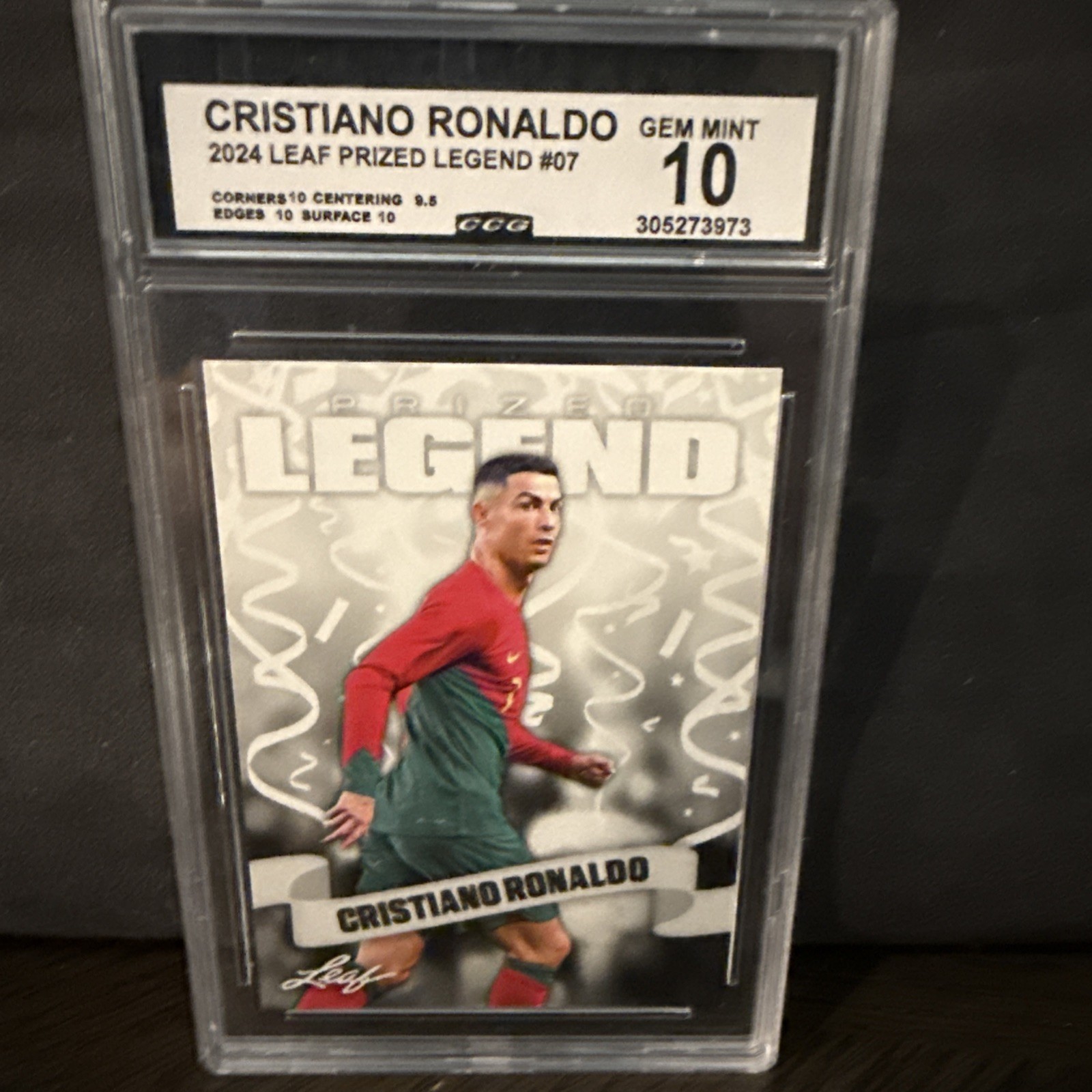 Cristiano Ronaldo 2024 Leaf Prized Legend – CCG 10 GEM MINT 💎
