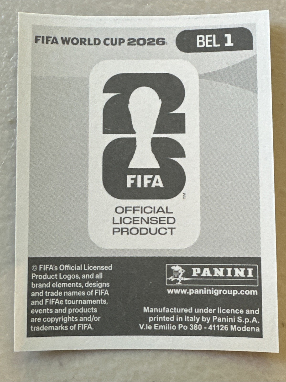 Panini Fifa World Cup 2026 Sticker BEL1 Belgium Team Logo Emblem ￼