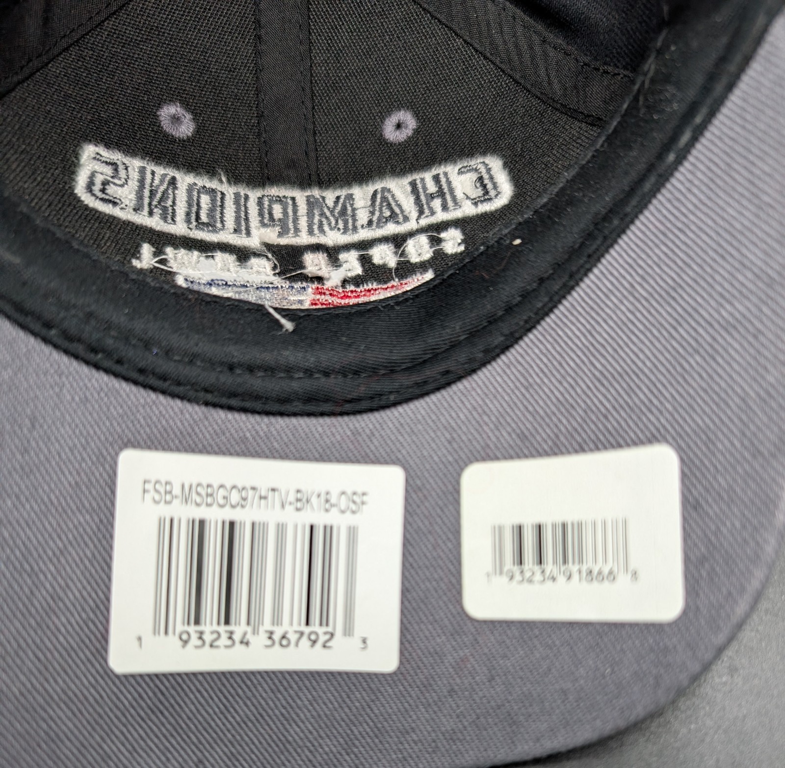 2018 Superbowl Champions Hat Patriots Black/Grey Team Apparel One Size