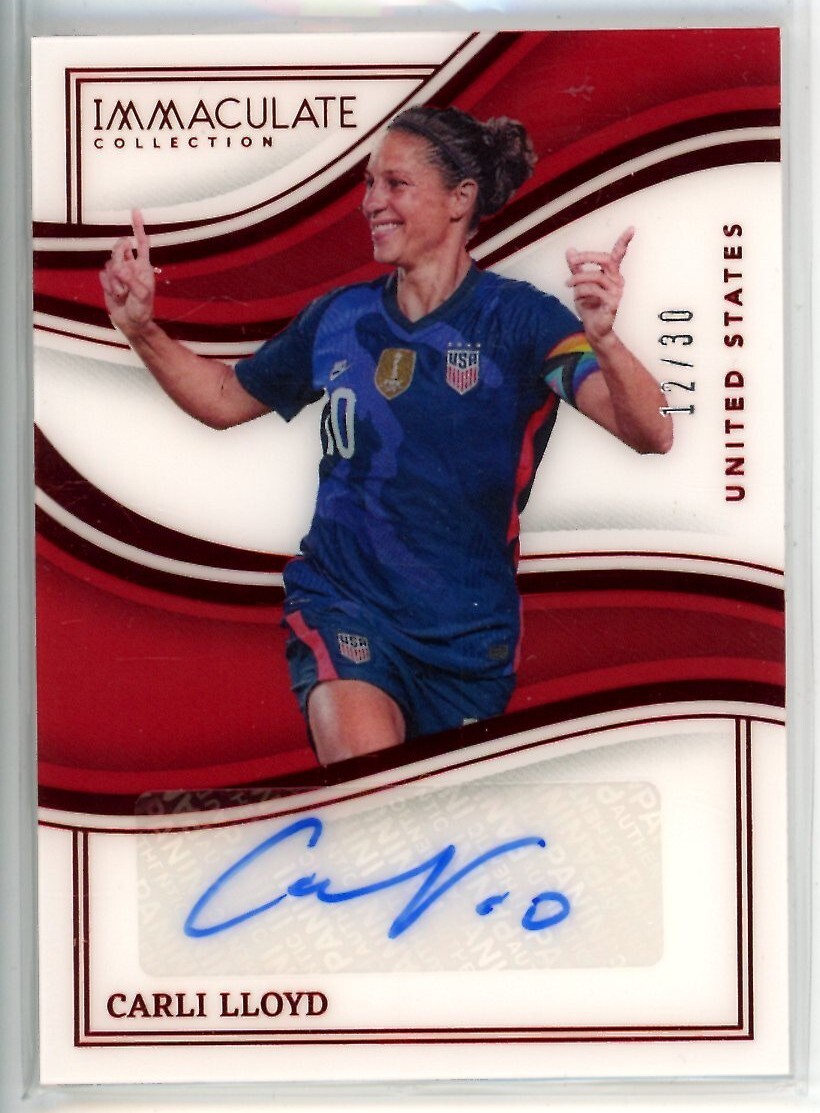 Carli Lloyd 2023-24 Panini Immaculate Ink Auto Ruby #IA-CL USWNT #12/30