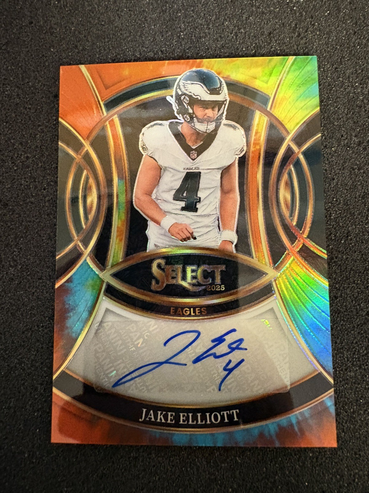 2025 Panini Select Jake Elliott Tie Dye Autograph /25 Eagles