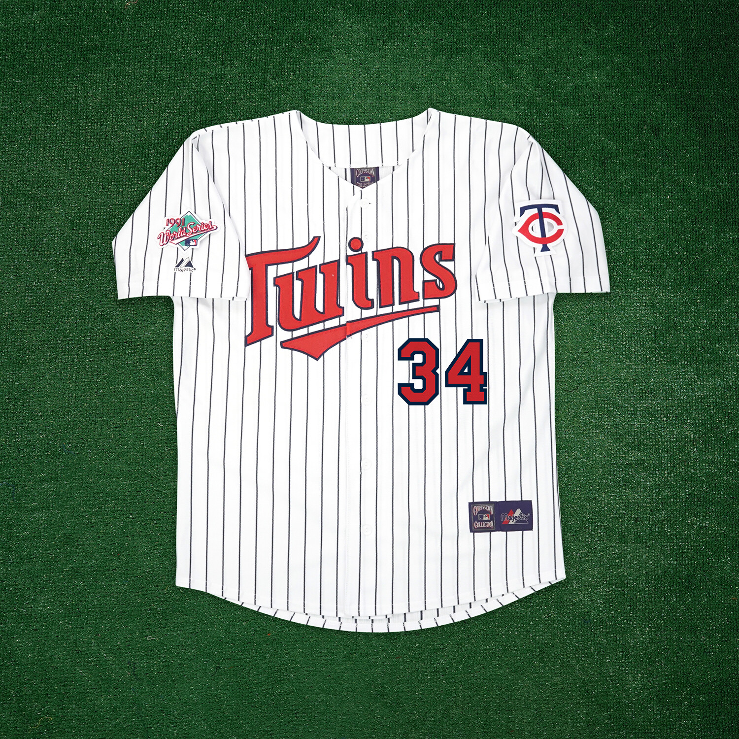 Kirby Puckett 1991 Minnesota Twins World Series Cooperstown Men’s Home Jersey