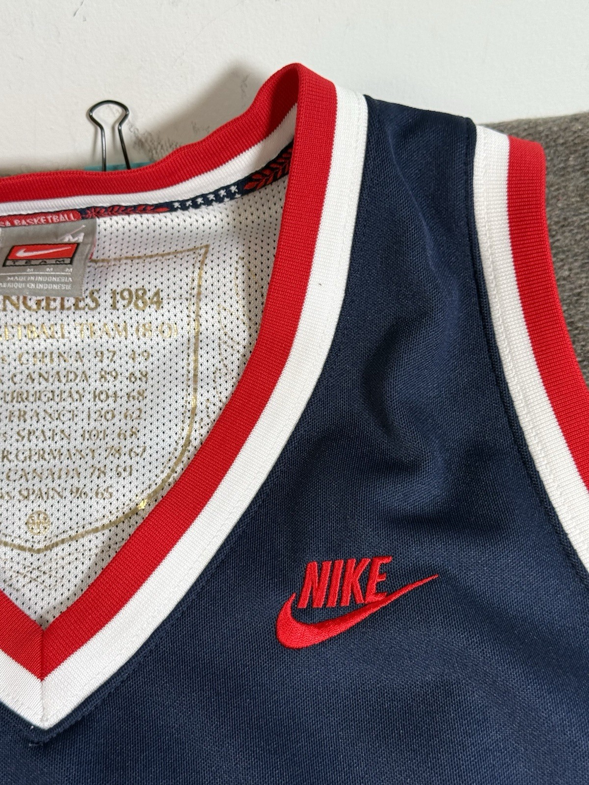 Nike Team USA Michael Jordan 1984 Olympic Basketball Jersey Blue Size Med