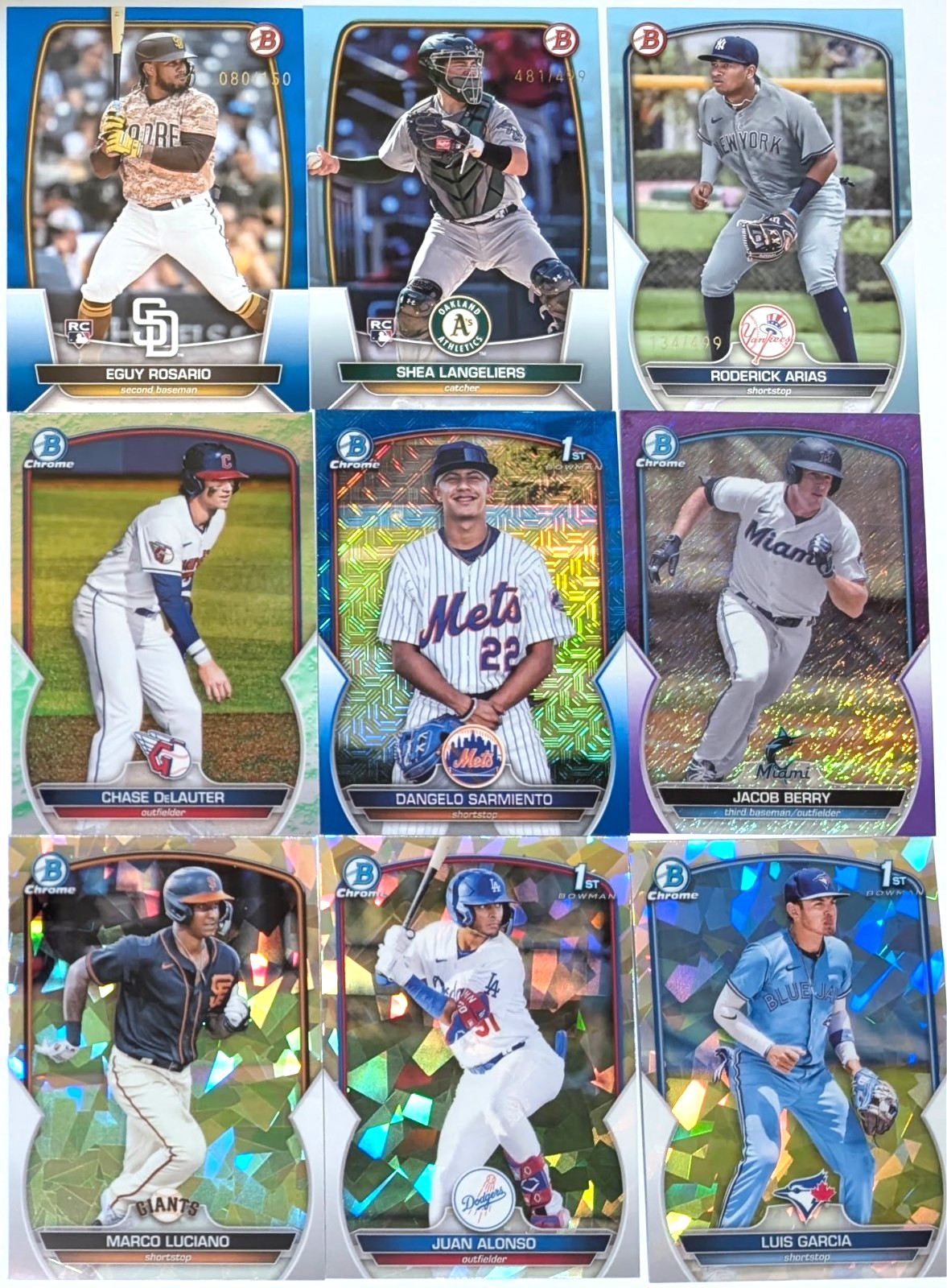 2023 Bowman complete your set, mojo, refractors, sp, 1st, you pick you choose