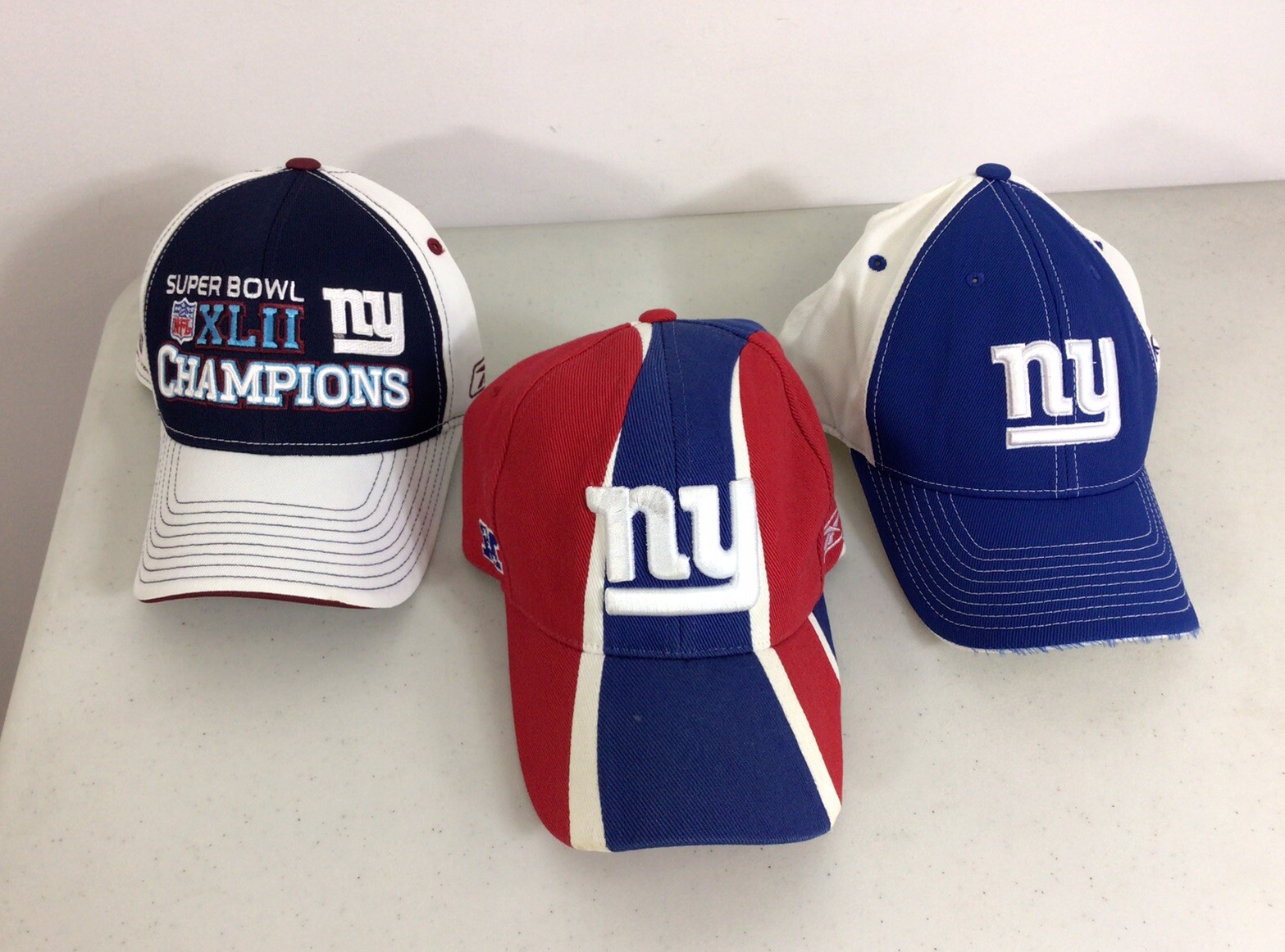 New York Giants Baseball Caps Hats Football NFL Super Bowl Lot of 3