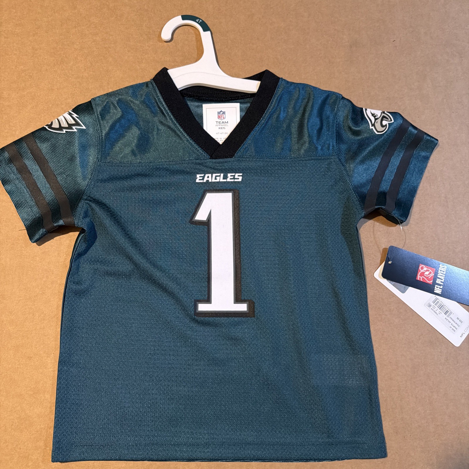 Philadelphia Eagles NFL Team Apparel Kids Jalen Hurts #1 Jersey Size 4T