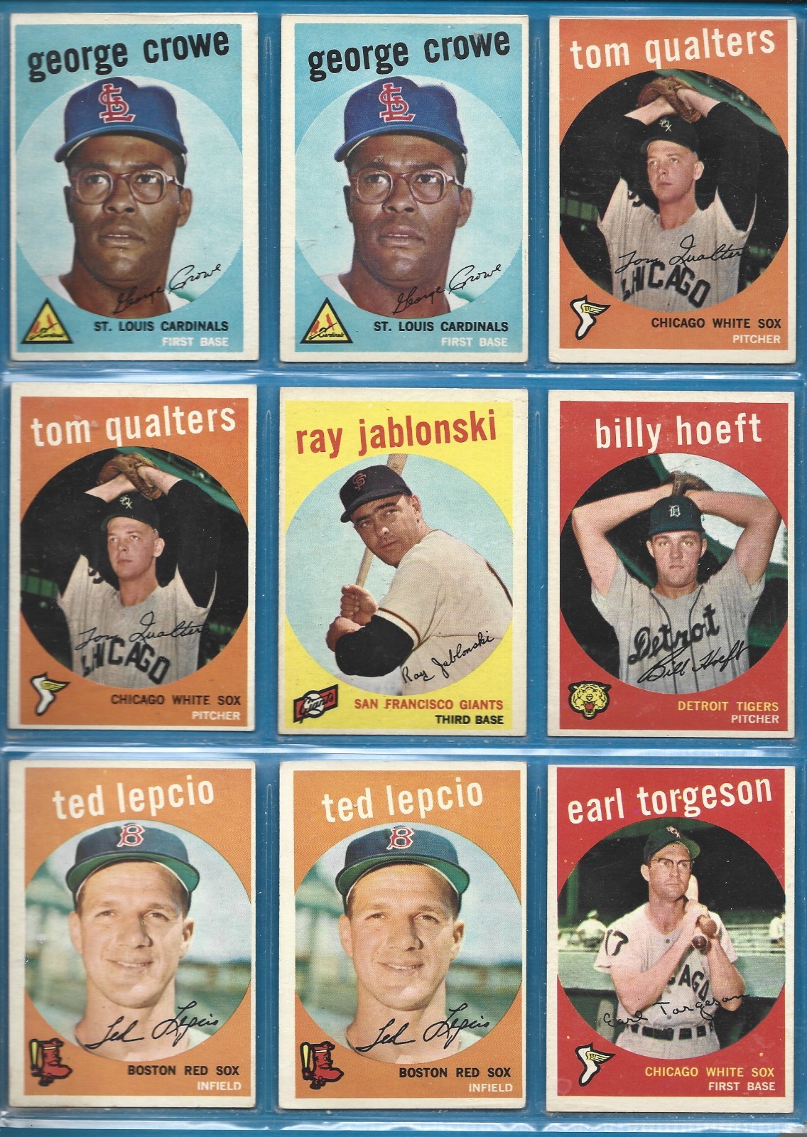 1959 Topps Baseball Common Players- Fill your set -Ex To Exmt – No Creases