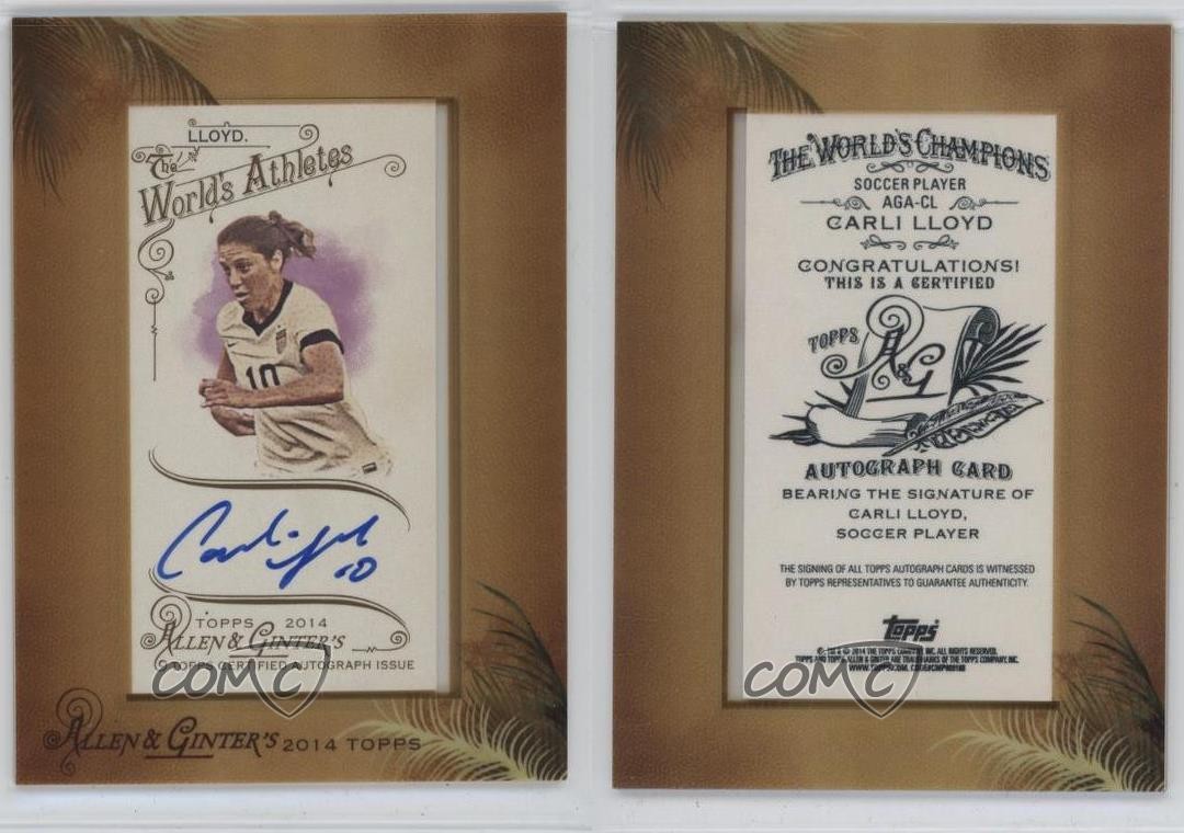 2014 Topps Allen & Ginter’s Framed Mini Carli Lloyd #AGA-CL Auto 04le