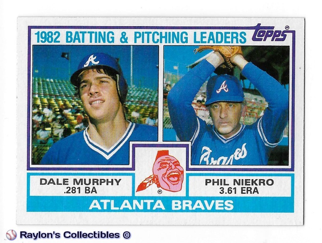 ⚾️ 1983 ~ Topps #502 Braves TL ~ Dale Murphy / Phil Niekro ~ Braves ~ NrMt=7
