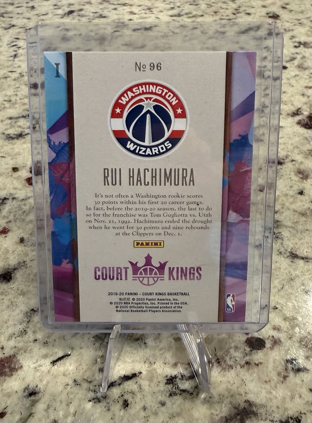 Rui Hachimura 2019-20 Court Kings- Rookies Level 1 RC #96 Lakers and Wizards!