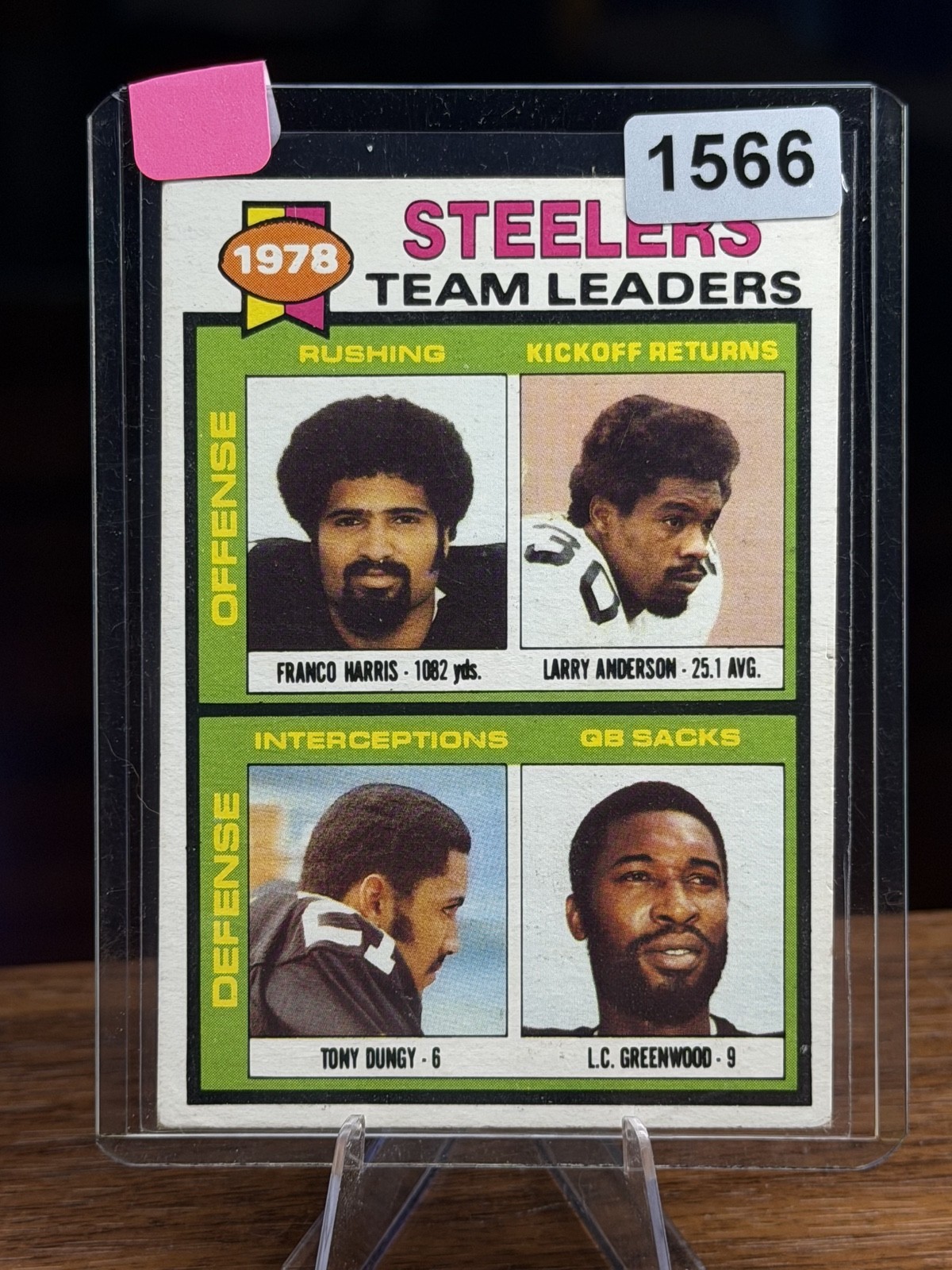 1979 Topps – Team Leaders Franco Harris, L.C. Greenwood, Tony Dungy #19 (RC)