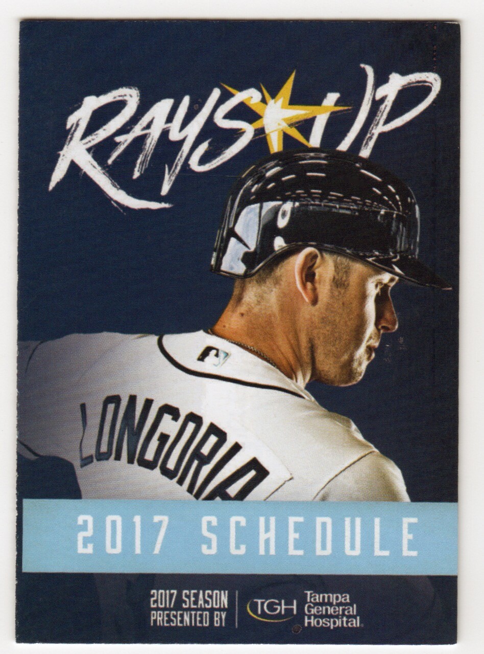 Tampa Bay Rays Regular Season 2017 Pocket Schedule – Longoria SP Rip It Version