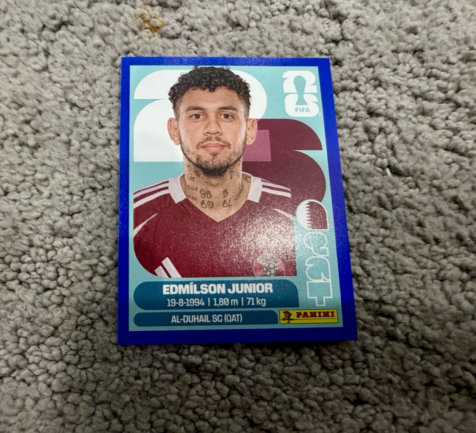 2026 Panini FIFA World Cup Sticker Edmilson Junior #QAT 17 Blue Qatar