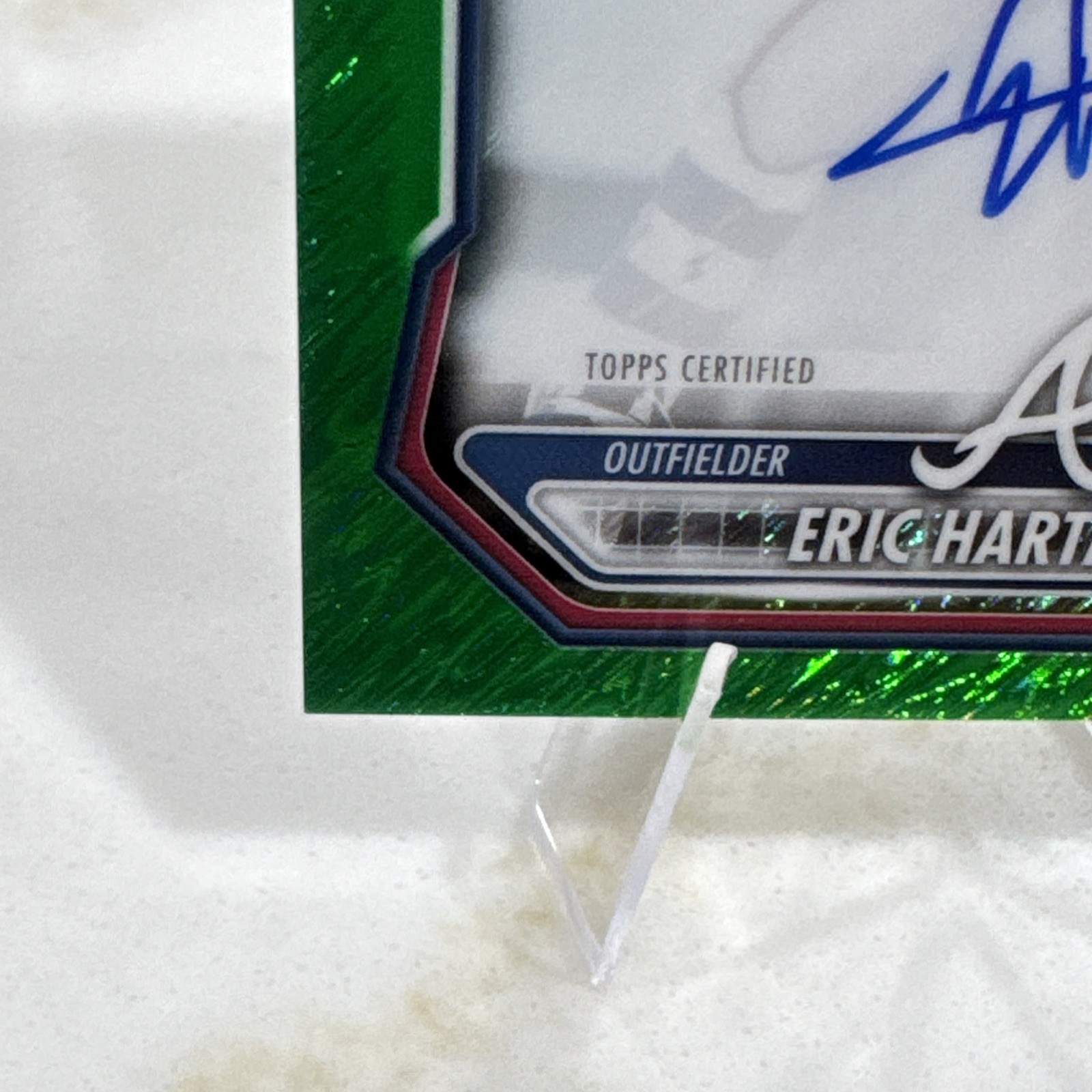 2026 Bowman Chrome Green Shimmer Autograph Eric Hartman 71/99 Braves