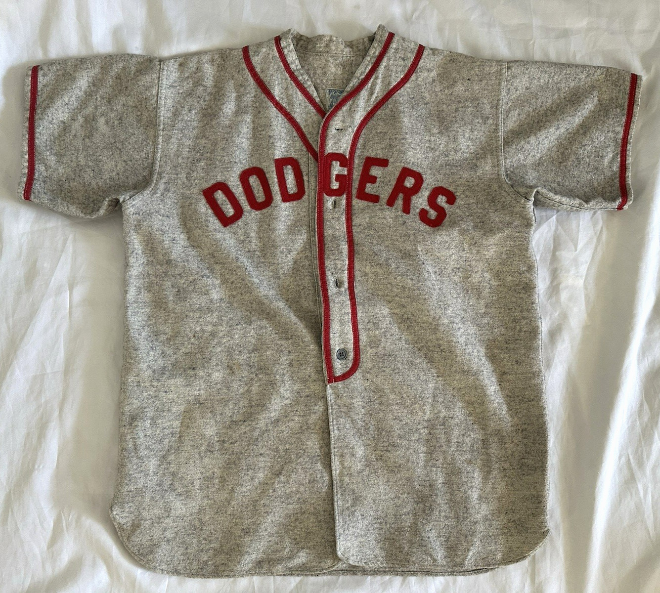 1940’s DODGERS Game Worn FLANNEL Baseball Jersey & Pants HACKETT MOTOR SALES