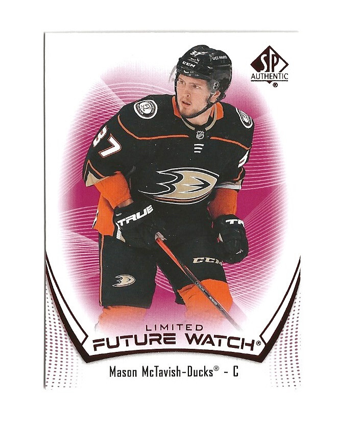 2021-22 Upper Deck SP Authentic Mason McTavish Red SP RC Anaheim Ducks