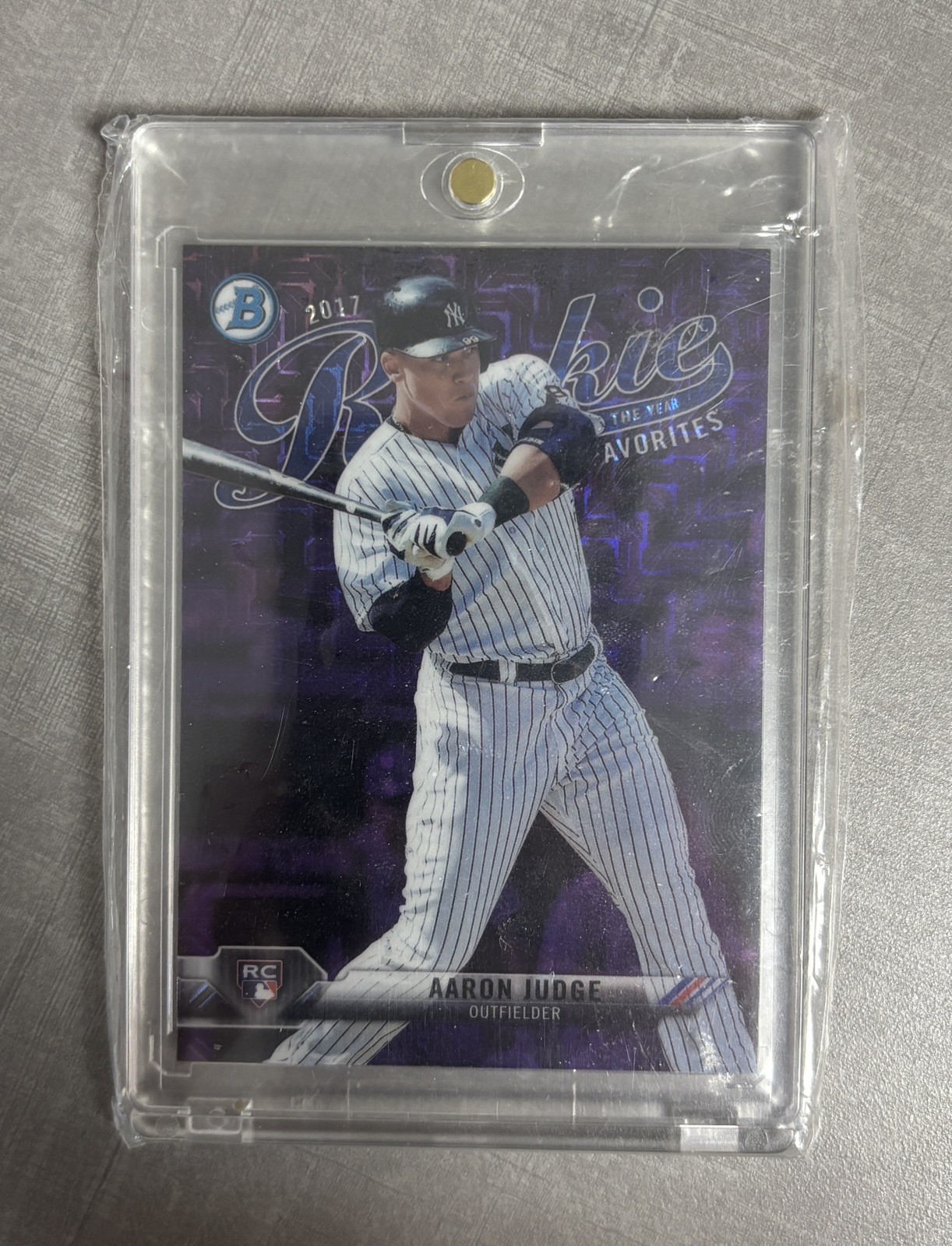 2017 Bowman Chrome Mega Aaron Judge Rookie of the Year Favorite Purple /250 RC