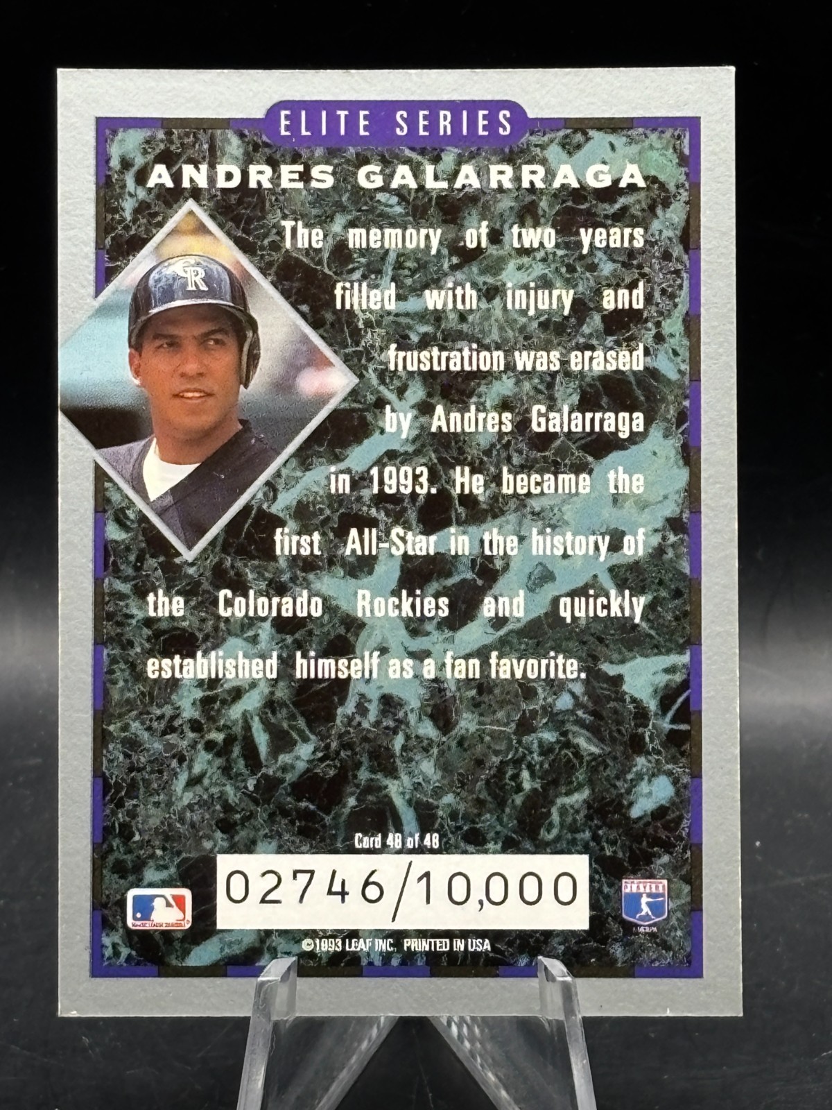 1994 Donruss – Elite Series Andres Galarraga #48 /10000