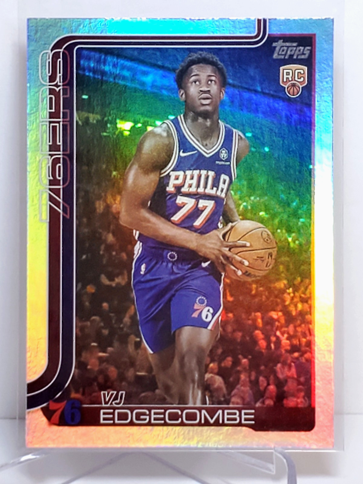 2025-26 Topps Flagship – VJ Edgecombe RC Rookie Card RAINBOW HOLO FOIL #203 MINT