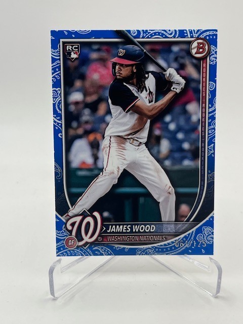 2025 BOWMAN JAMES WOOD RC BLUE PATTERN #D 061/125 SP NATIONALS