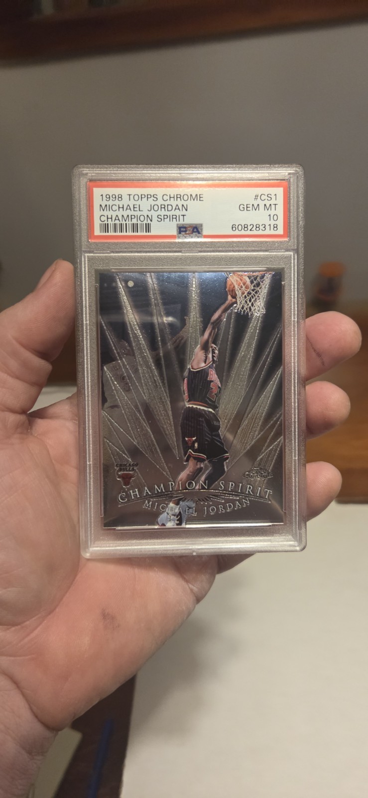 1998-99 Topps Chrome Michael Jordan Champion Spirit #CS1 PSA 10 GEM MINT Insert