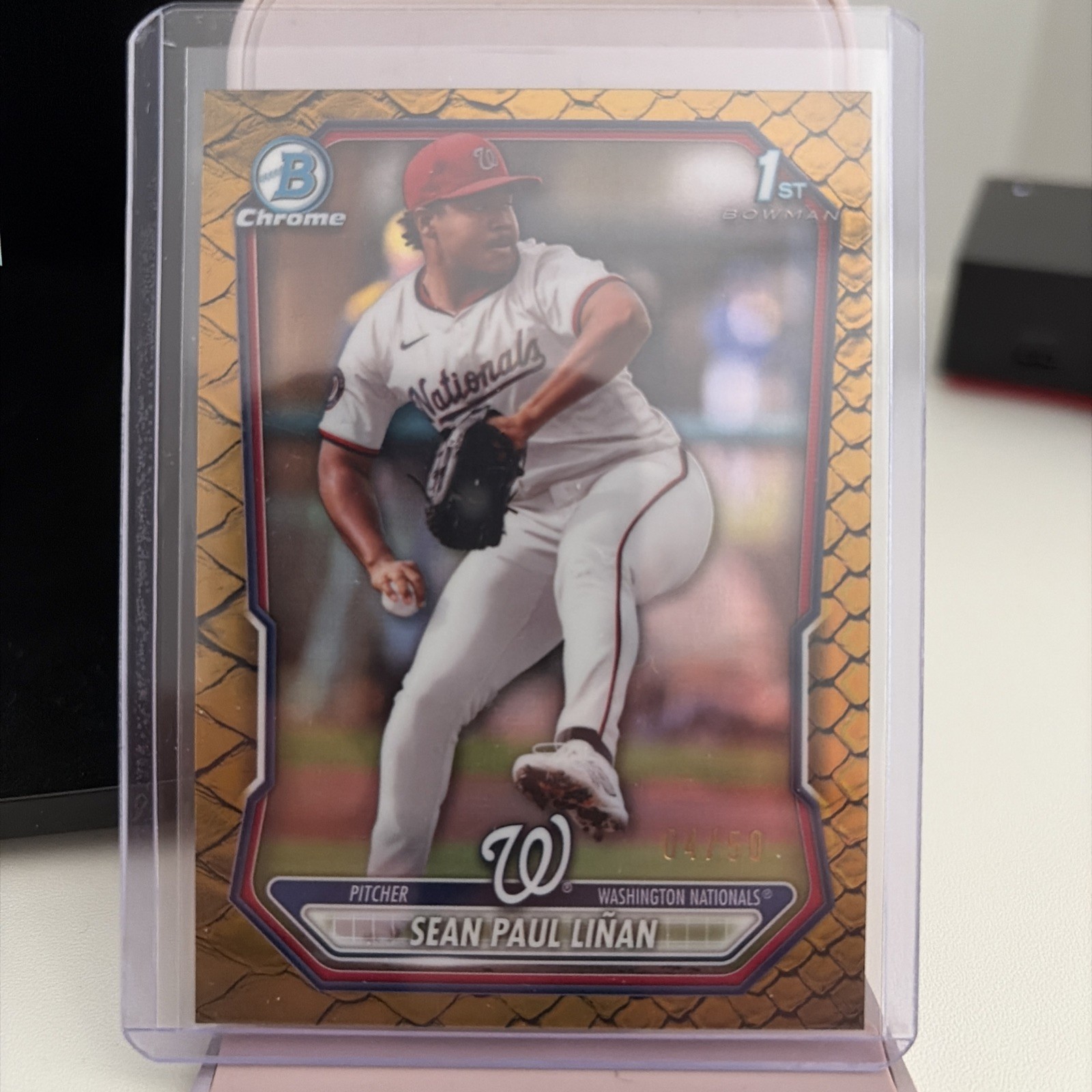 2026 Bowman Baseball Sean Paul Linan 1st Gold Reptilian/50 No.BCP-26 Nationals