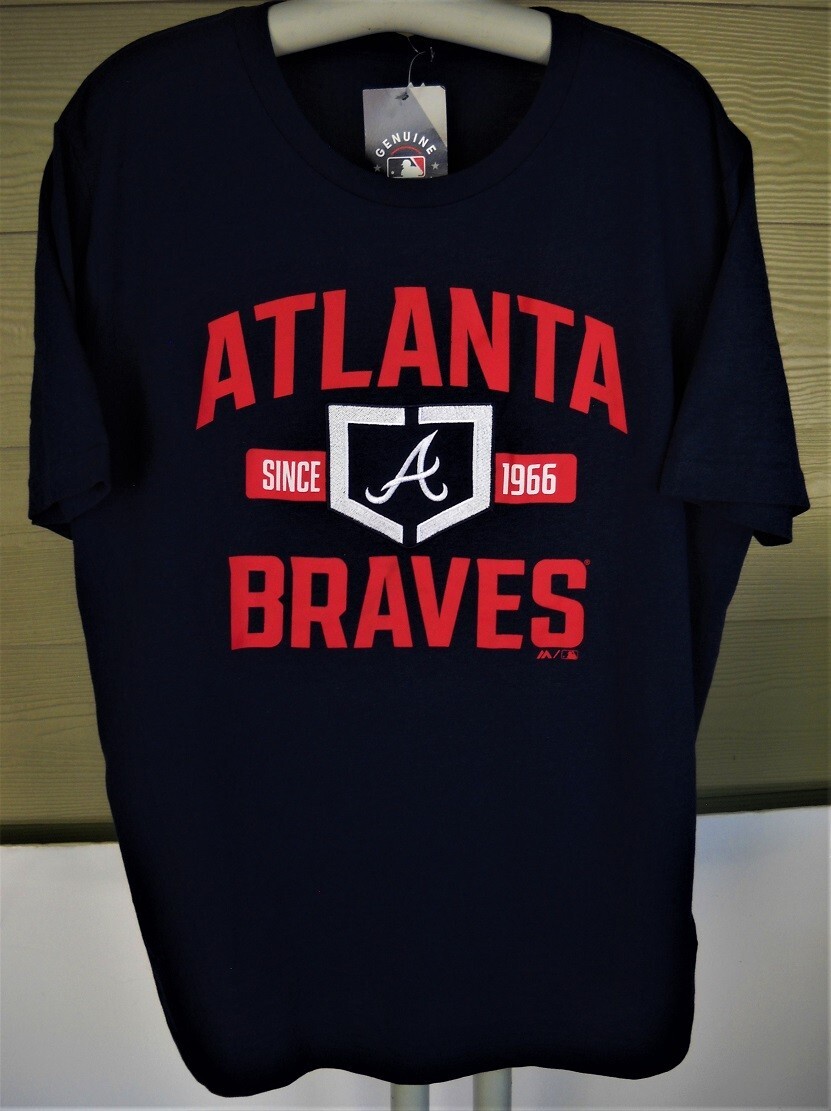ATLANTA BRAVES UNISEX ADULT DOUBLE-XL SHIRT W/ HOME PLATE & LOGO A IN EMBROIDERY