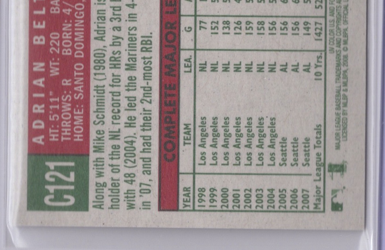 2008 Topps Heritage Chrome Adrian Beltre /1959 HOF Seattle Mariners #C121