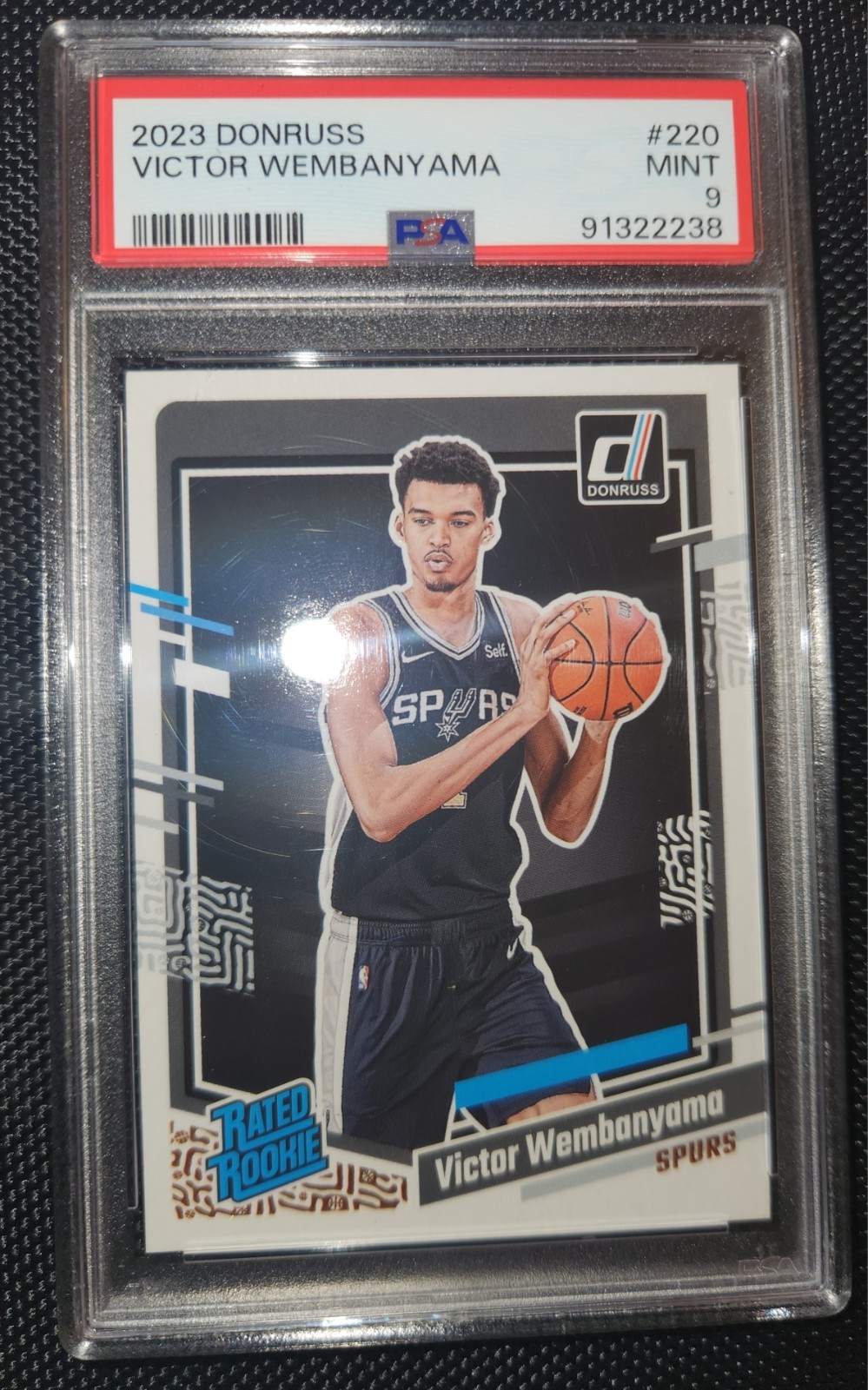 2023-24 Panini Donruss – Rated Rookie Victor Wembanyama #220 (RC) PSA 9