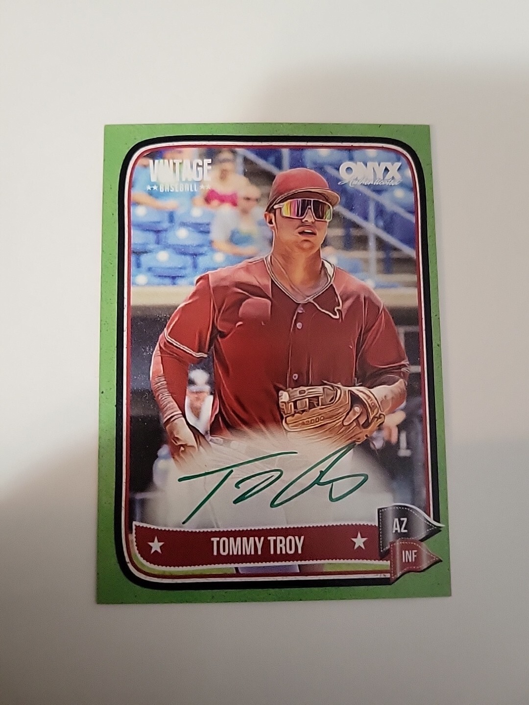 2024 ONYX VINTAGE GREEN INK TOMMY TROY Auto #4/50 Arizona Diamondbacks