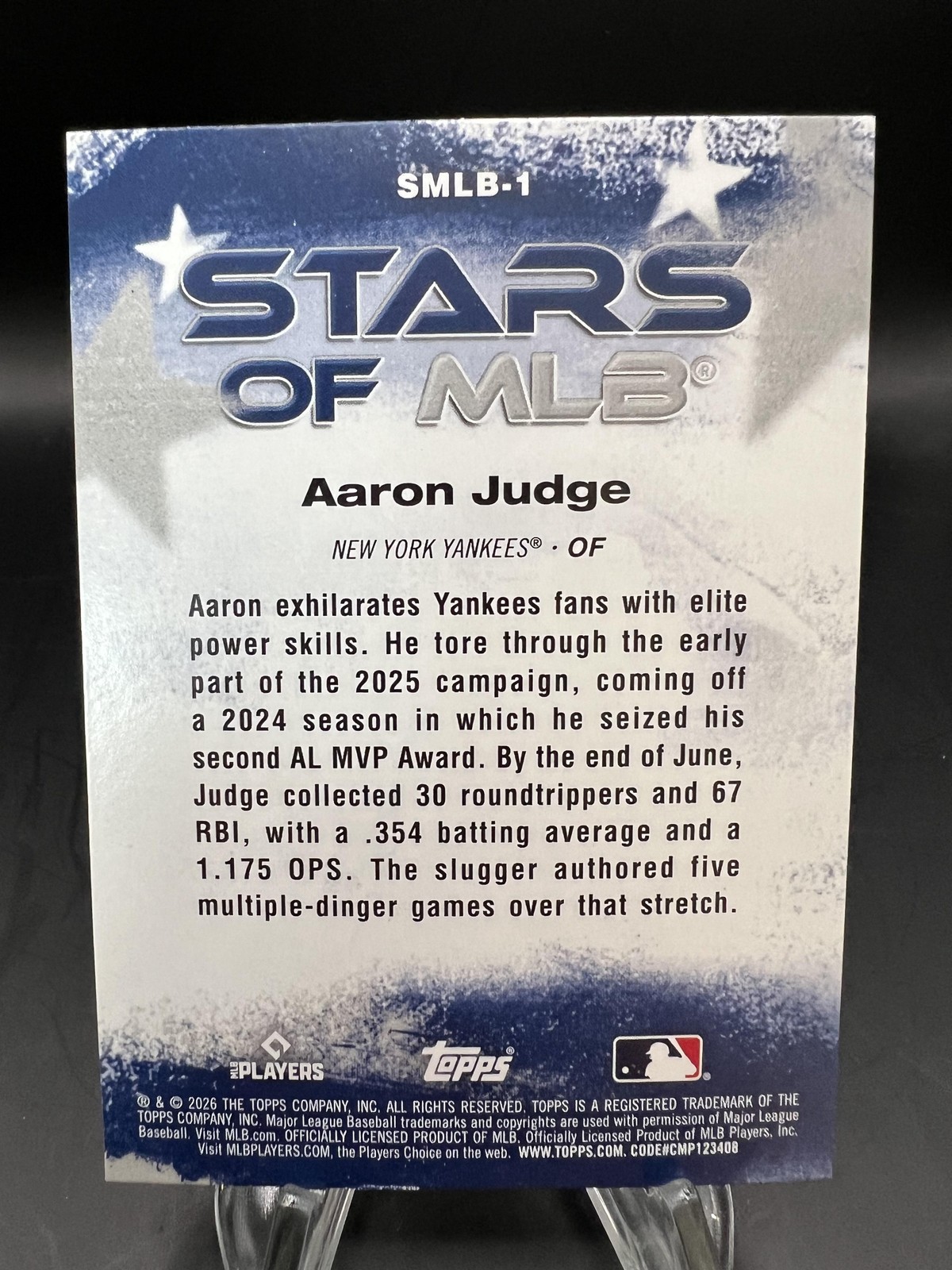 2026 Topps #SMLB-1 Aaron Judge Stars of MLB