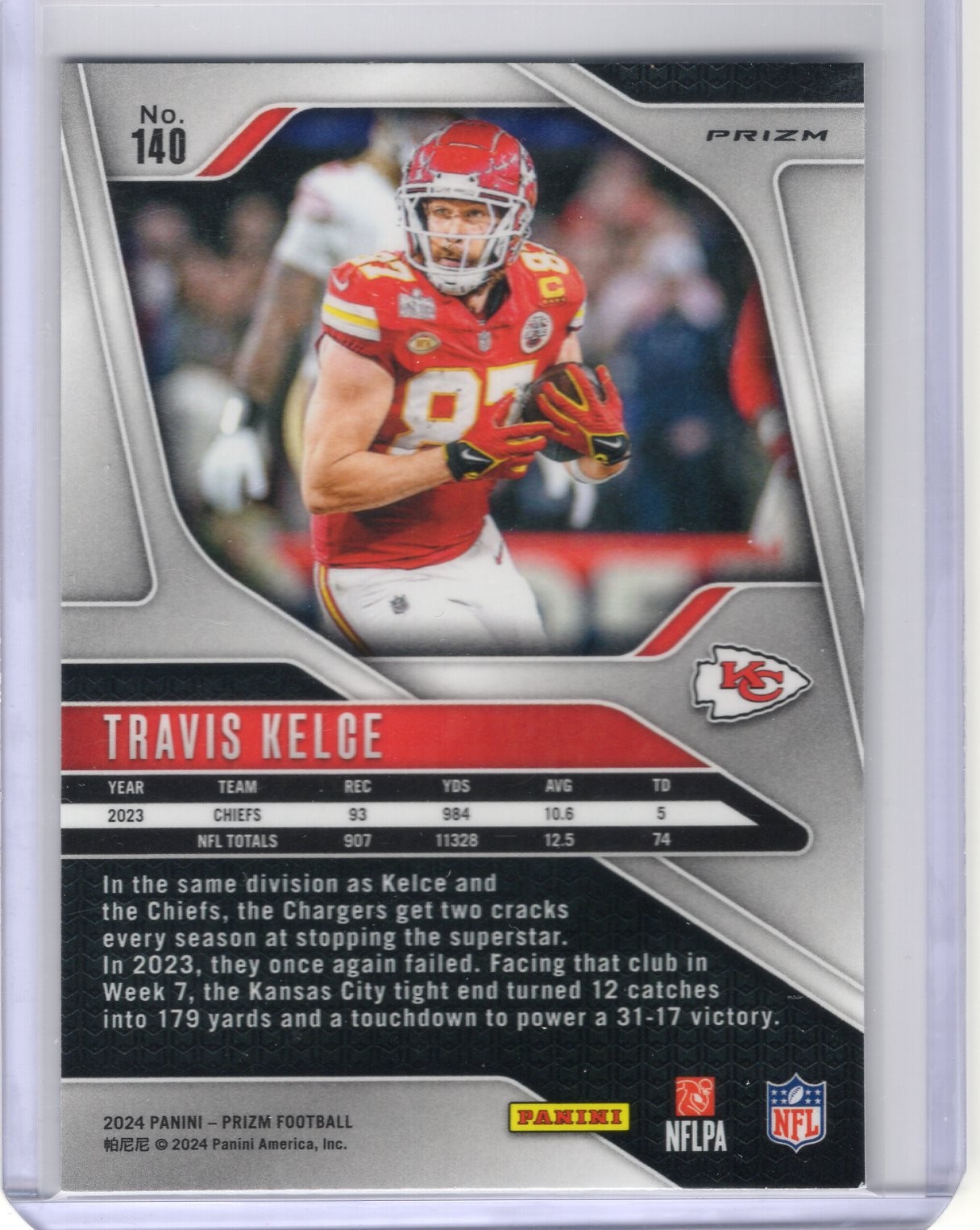 2024 Panini Prizm #140 Travis Kelce Silver