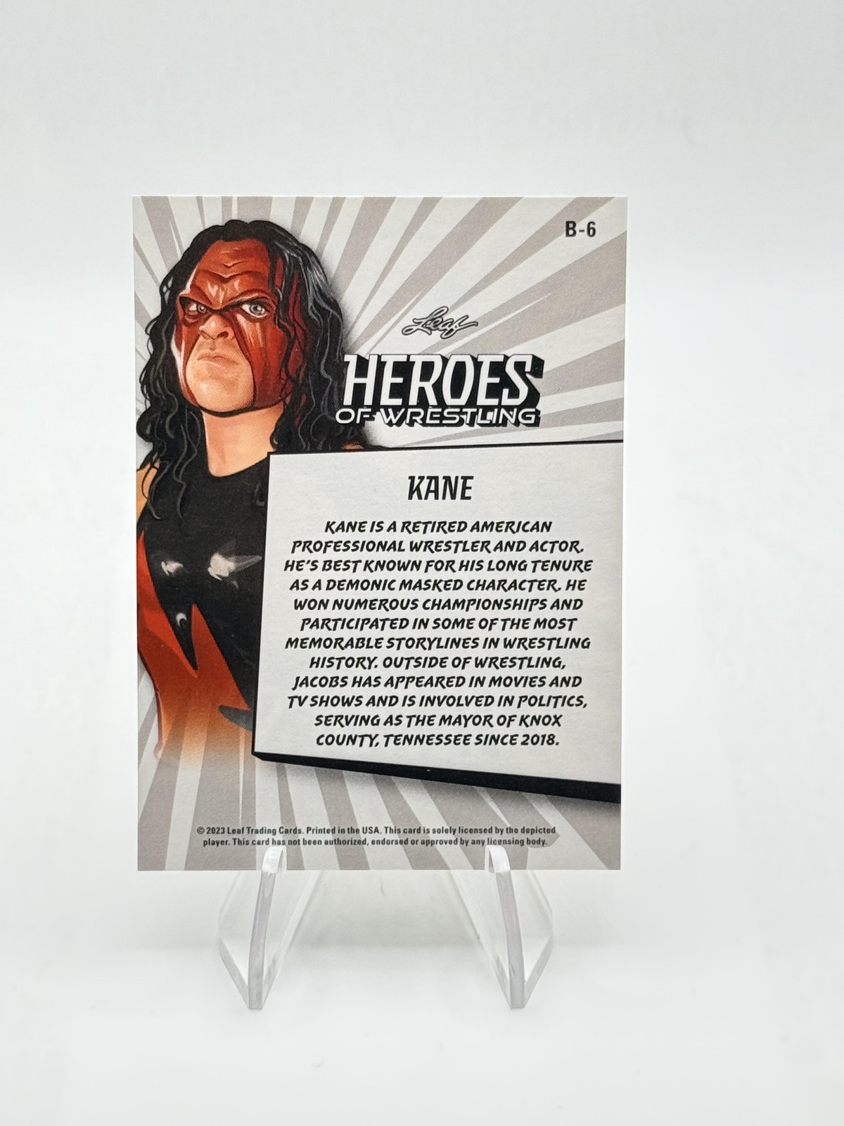 2023 Leaf Heroes of Wrestling Kane WWE #B-6 Gold Variation