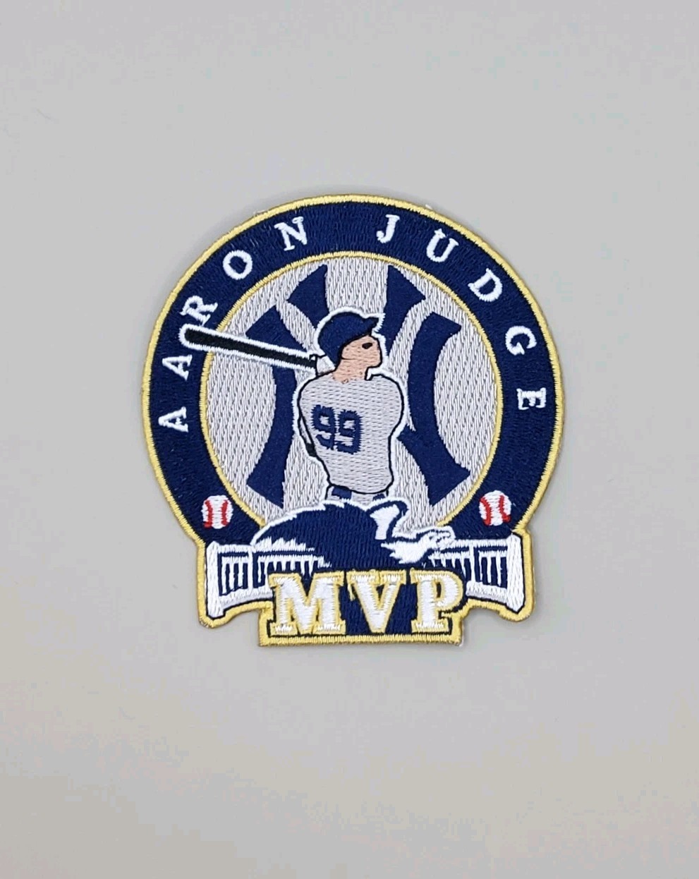 AARON JUDGE MVP NEW YORK YANKEES EMBROIDERED IRON-ON PATCH -3.5″