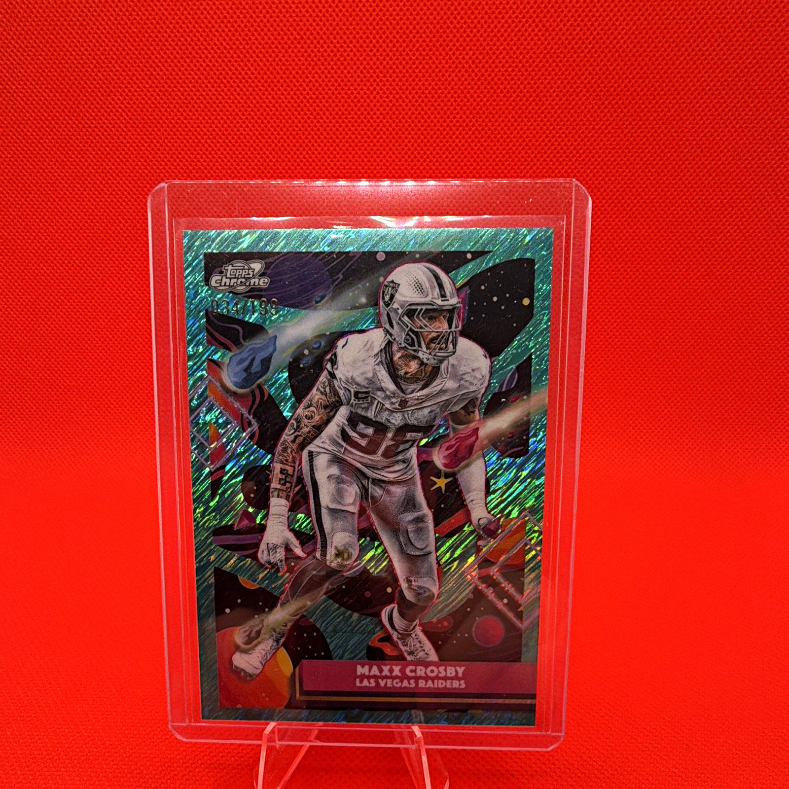 Topps Chrome Cosmic 2025 Maxx Crosby Las Vegas Raiders #52 Serial /199